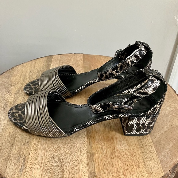 AGL Designer Attilio Giusti Leombruni Snakeskin Sandals Size 11.5(41.5) NEW - Picture 3 of 10